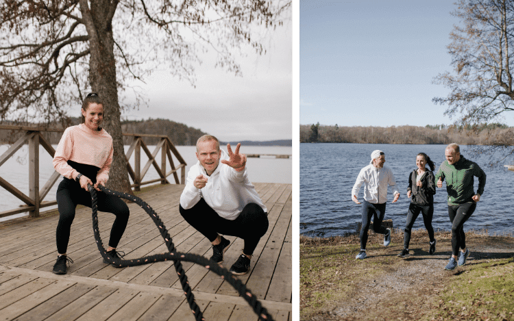 Olika personer som tränar