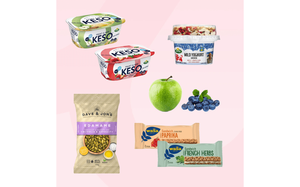 Nyttiga mellanmål som du kan köpa i affären.