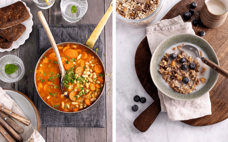 Grekisk böngryta och frukostgröt med bär