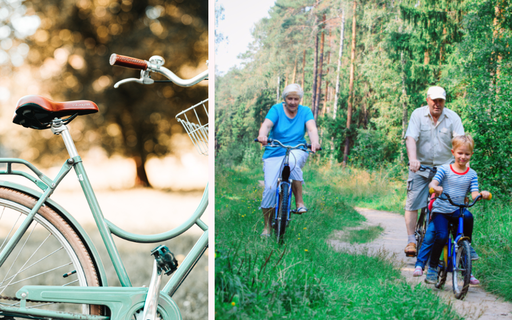 En cykeltur med barn och barnbarn ger både kvalitetstid och vardagsmotion.